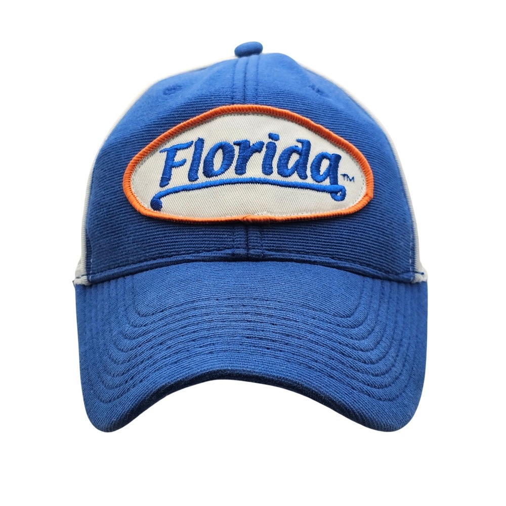 American Needle Florida Gators Mesh Trucker Hat Blue White Snapback Vtg Style